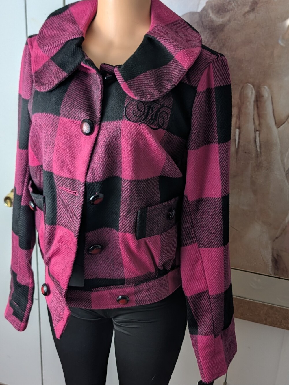 Fabulosity Junior Plaid Winter Jacket Pink Size Large (L) NWT